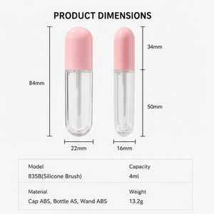 Gloss à lèvres waterproof avec tube de 4 ml, applicateur en silicone, effet miroir, repulpant pour le maquillage quotidien, marque privée - Product Image 5