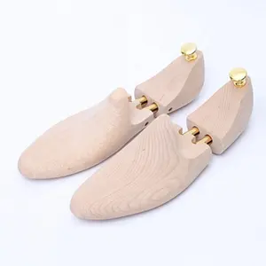 حذاء LM004B خشبي بأنبوب مزدوج طبيعي يُنفذ حسب الطلب لشجرة الأحذية قابل للتعديل