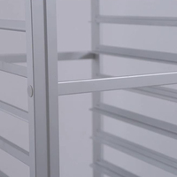 Chariot de boulangerie mobile commercial personnalisé en aluminium à 18 niveaux, adapté aux plateaux de cuisson de 60x40 cm, idéal pour les hôtels et restaurants