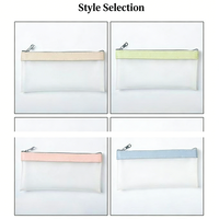 Trousse à crayons Able B9503 multicolores, organiseur scolaire INS, pochette à stylos, pochette portable transparente en plastique avec fermeture éclair