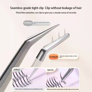 Pinzetta con punta in fibra di ciglia Logo personalizzato etichetta privata professionale di precisione in acciaio inossidabile strumento pinzette di estensione per ciglia - Product Image 3