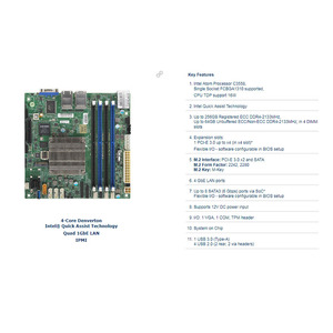 Placa Base para Servidor Mini-ITX A2SDI-4C-HLN4F 4DIMM, Chipset C3558, A2SDI-4C-HLN4F, Placa Base para Servidor Mini-ITX 4DIMM - Product Image 3