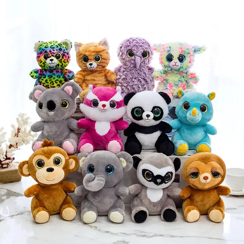 Wholesale Hot selling wild forest animals toy big eyes monkey elephant squirrel koala stuffed animals plush toy