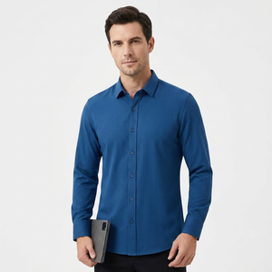 Men's Plus Size Japan Style Dress Shirt | Dot Pattern Poplin Cotton Blend Button <b>Down</b> Shirt QFZ3020 - Product Image 6