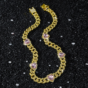 Nuevo Collar de Cadena con Diseño Simple de Corazones Empalmados, Estilo Hiphop Urbano, Collar de Cadena de Aleación para Hombre, Joyería al por Mayor, de Moda - Product Image 4