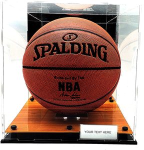 Kích Thước Đầy Đủ Bóng Rổ Hình Vuông Bóng Đá Bóng Acrylic Hiển Thị Trường Hợp Sàn Gỗ Kỷ Niệm Hộp UV Bảo Vệ - Product Image 2