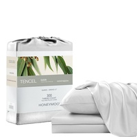 Parure de draps HONI 4 pièces, rafraîchissante, respirante, douce et soyeuse, avec poches profondes, literie de luxe hôtelière pour les personnes ayant chaud la nuit