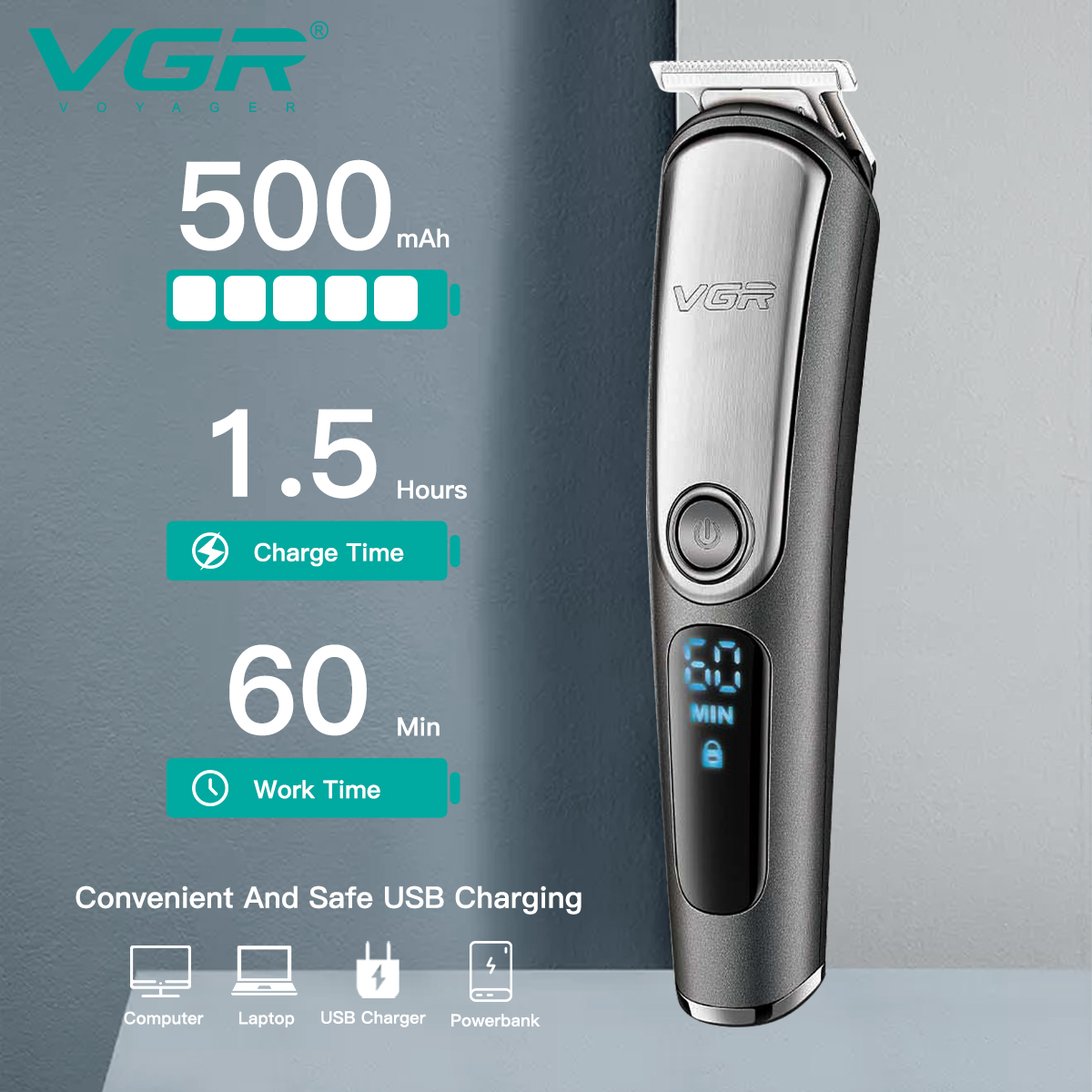 VGR V-105 Professional Men's Grooming Kit - 5 in 1 Beard Trimmer