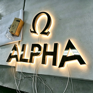 ป้ายไฟ LED 3 มิติ ตัวอักษรอะคริลิคเรืองแสงพร้อมโลโก้สีทองบนแผ่นสแตนเลสแบบกระจกเงา สำหรับใช้ในสำนักงาน - Product Image 2