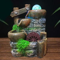 Vente chaude Fontaine Cascade Intérieure pour Chats Fontaine D'eau Bureau Résine Fontaine Ornements Artisanat Bureau Loisirs Décoration
