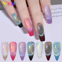 Poudre de vernis à ongles en gel magnétique holographique 9D effet œil de chat, pigment de revêtement inorganique à l'oxyde de fer, super scintillante