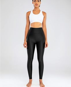 <span class=keywords><strong>Leggings</strong></span> da Yoga a Vita Alta per <span class=keywords><strong>Donna</strong></span> Sghenr, Controllo Pancia, Elastico in Vita, Spandex/Nylon, Tinta Unita Lucida - Product Image 3