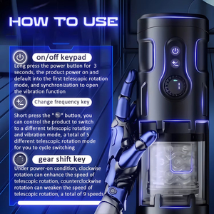 Masturbateur masculin télescopique automatique avec 9 modes de poussée et de rotation, machine sexuelle de type Pocket Pussy pour le plaisir oral, pompe à pénis, masturbateur à piston - Product Image 3