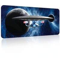 Tapis de souris de jeu étendu Trek Starship Enterprise Space, grand tapis de bureau antidérapant en caoutchouc Planet Galaxy Nebula pour PC et ordinateur portable