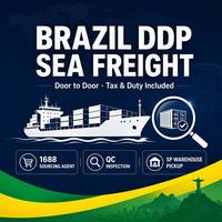Agent d'expédition maritime DDP Brésil porte-à-porte, agent d'achat 1688 avec inspection qualité, entrepôt SP, enlèvement en personne, taxes incluses