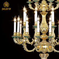 Jewellerytop Moderne Hôtel Villa Long Escalier Bronze Pendentif Lumière De Luxe Décoratif Antique Lustre En Laiton