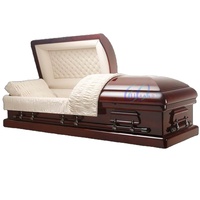 Ataúdes Americanos de Alta Calidad a Precio de Fábrica para Fallecidos, Ataúdes Funerarios de Madera de Caoba