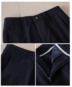 Ensemble <span class=keywords><strong>tailleur</strong></span> <span class=keywords><strong>pantalon</strong></span> élégant pour femme, blazer croisé, coupe ajustée, boutons dorés, idéal pour le bureau et les occasions formelles - Product Image 6