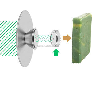 Porte-<span class=keywords><strong>savon</strong></span> magnétique auto-adhésif en acier inoxydable avec porte-vaisselle pliant Crochets de douche muraux pour le rangement de la cuisine de la salle de bain - Product Image 3