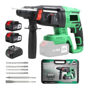 สว่านโรตารี่ไร้สาย 20V พร้อมดอกสว่าน SDS Plus สำหรับงาน DIY ใช้แบตเตอรี่ สำหรับงานเจาะและรื้อถอน คลังสินค้าในยุโรป CH-20A-2 - Product Image 1
