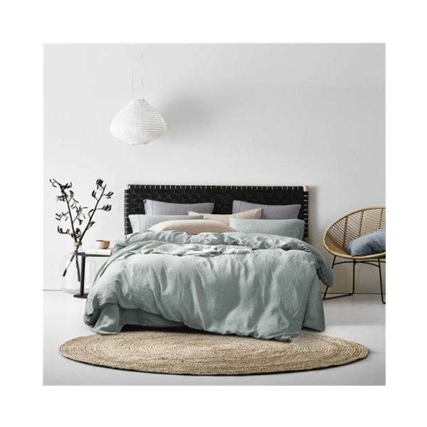 Ensemble de draps en lin pur naturel bleu