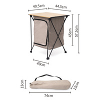 Table de coffre pliante en aluminium de camping portable avec panier de rangement pour la randonnée en plein air