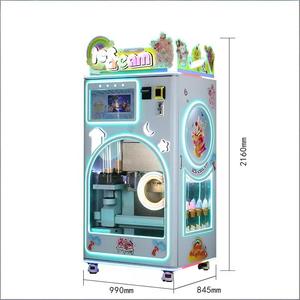 Machine à glaces molles commerciale personnalisée pour intérieur, avec écran tactile, acceptant pièces et billets, idéale pour les salles de jeux. - Product Image 3