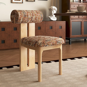 Chaise de salle à manger en bois massif avec dossier pour salle à manger, usage domestique, style scandinave - Product Image 3