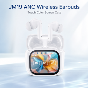 Audífonos Inalámbricos JM19 ANC con Estuche <span class=keywords><strong>de</strong></span> Carga con Pantalla Táctil, Batería LED, Sonido Estéreo HIFI 5.3, Bajos Profundos, Cancelación <span class=keywords><strong>de</strong></span> Ruido - Product Image 1