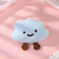 Porte-clés Nuage 3D Doux et Moelleux Kawaii, Adorable Breloque de Sac en Peluche Sonore, Accessoire de Dessin Animé Très Vendu
