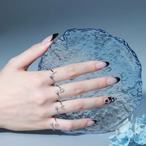 Dylam Best Bagues de mariage ajustables en argent sterling 925 avec diamant et lettre initiale A-Z, empilables, en oxyde de zirconium 5A - Product Image 4