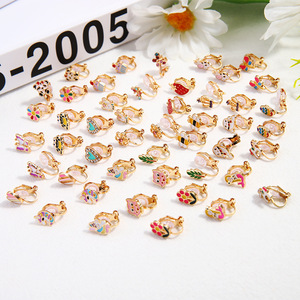 Boucles d'oreilles tendance, lot de 24 pièces, design animal et floral, en alliage de zinc, bijoux unisexes - Product Image 3