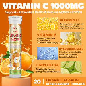 Tabletas Efervescentes de Vitamina C 1000MG con Sabor a Naranja - Suplemento Antioxidante para el Sistema Inmunológico con Ácido Hialurónico y Vitamina E - Product Image 3
