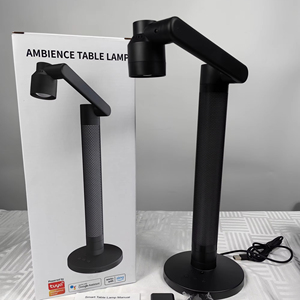 Modern Metal Smart LED Table <b>Lamp</b> with 360 Adjustable Beam RGB Color & Dimmable Via Rotation/WiFi TUYA APP <b>Control</b> Powered - Product Image 1