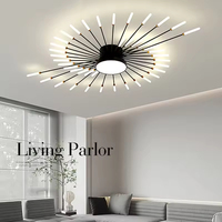 Luminaires de salon Zeal Lighting, luminaires LED en acrylique, utilisation en intérieur, plafonniers ronds en acrylique, style feu d'artifice, chambre à coucher, modernes