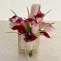 Fleurs artificielles Calla Lily en plastique, faites à la main, réalistes, souples et légères - Style minimaliste frais et durable pour la décoration de mariage