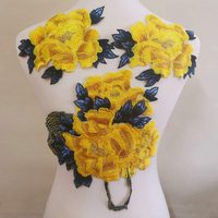 Patchs écussons de fleurs brodés personnalisés, Rose rouge 3d, à la mode, avec appliques