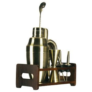 Juego <span class=keywords><strong>de</strong></span> Coctelera <span class=keywords><strong>de</strong></span> Acero Inoxidable 304 con Marco <span class=keywords><strong>de</strong></span> Madera, 10 Piezas, Diseño Americano Clásico, <span class=keywords><strong>Utensilios</strong></span> <span class=keywords><strong>de</strong></span> Bar Duraderos y Ecológicos para el Hogar - Product Image 4