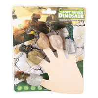 1 Kopf 4 Beine Simulations-Dinosaurier-Fingerpuppen-Set Weiches Gummi-Spielzeug Fingerpuppen