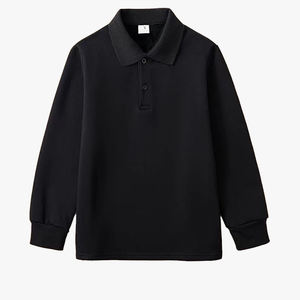 Polo à manches longues 100 % coton pour garçons, t-shirt blanc personnalisable pour grands enfants et filles, idéal pour l'automne - Product Image 5