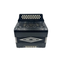 SEASOUND OEM Accordéon Diatonique Professionnel 31 Boutons 12 Basses Étudiant Bois Noir Celluloïde Modèle JB3112A