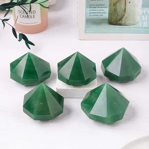 Wholesale Natural Healing Crystal Green Aventurine Ornament Carved Yurt Crafts For Decor