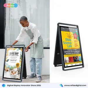 Hoge Helderheid Zonne-Energie Lcd-Scherm Zonlicht Leesbaar Verticaal Reclamebord Lcd-Display Buiten Waterdichte Digitale Poster