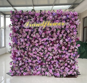 Новое поступление 5D Цветочная композиция искусственный цветок фон рулон Розовый для свадебного украшения - Product Image 5