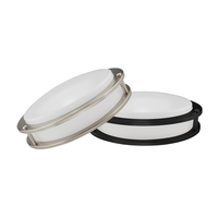 Lustre encastré à double anneau LED en plastique homologué ETL, style moderne minimaliste, IP44, pour chambre à coucher