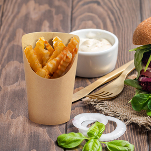 Gobelet en papier jetable pour frites, prix bas, 80z, 120z, 160z, pour frites, fast-food, sucre - Product Image 2