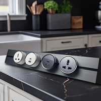 VBQN soket listrik adaptor, universal pasang di dinding aluminium kamar tidur ruang tamu desktop dengan jejak rel usb