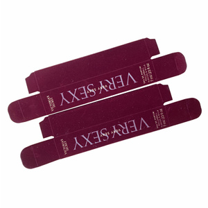 Scatola per imballaggio lucidalabbra laminato in feltro bordeaux di altissima qualità scatola per rossetto floccato in velluto opaco Premium - Product Image 3