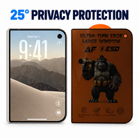 Verre trempé anti-espion 25 degrés pour iPhone Duo 18 Pro Max 17 Air, bord électroplaqué, dureté 9H, protection AF ESD