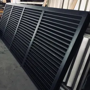 Sıcak satış alüminyum çıta çit sistemi Modern alüminyum luver kapı tasarımı geri çekilebilir sürgülü panjur kapı eskrim
